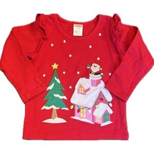 Gymboree Girls Baby Toddler Embroidered Christmas Scene - Very Merry - 18-24mos